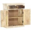 Sideboard White 25.6"x11.8"x29.5" Solid Mango Wood