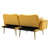 COOLMORE Couches for Living Room 65 inch, Mid Century Modern Velvet Love Seats Sofa with 2 Bolster Pillows, Loveseat Armrest for Bedroom, Apartment, H
