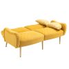 COOLMORE Couches for Living Room 65 inch, Mid Century Modern Velvet Love Seats Sofa with 2 Bolster Pillows, Loveseat Armrest for Bedroom, Apartment, H
