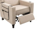 Arm Pushing Recliner Chair, Modern Button Tufted Wingback Push Back Recliner Chair, Living Room Chair Fabric Pushback Manual Single Reclining Sofa Hom