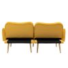 COOLMORE Couches for Living Room 65 inch, Mid Century Modern Velvet Love Seats Sofa with 2 Bolster Pillows, Loveseat Armrest for Bedroom, Apartment, H