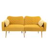 COOLMORE Couches for Living Room 65 inch, Mid Century Modern Velvet Love Seats Sofa with 2 Bolster Pillows, Loveseat Armrest for Bedroom, Apartment, H