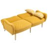 COOLMORE Couches for Living Room 65 inch, Mid Century Modern Velvet Love Seats Sofa with 2 Bolster Pillows, Loveseat Armrest for Bedroom, Apartment, H
