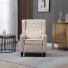 Arm Pushing Recliner Chair, Modern Button Tufted Wingback Push Back Recliner Chair, Living Room Chair Fabric Pushback Manual Single Reclining Sofa Hom