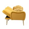 COOLMORE Couches for Living Room 65 inch, Mid Century Modern Velvet Love Seats Sofa with 2 Bolster Pillows, Loveseat Armrest for Bedroom, Apartment, H