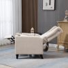 Arm Pushing Recliner Chair, Modern Button Tufted Wingback Push Back Recliner Chair, Living Room Chair Fabric Pushback Manual Single Reclining Sofa Hom