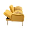 COOLMORE Couches for Living Room 65 inch, Mid Century Modern Velvet Love Seats Sofa with 2 Bolster Pillows, Loveseat Armrest for Bedroom, Apartment, H