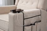 Arm Pushing Recliner Chair, Modern Button Tufted Wingback Push Back Recliner Chair, Living Room Chair Fabric Pushback Manual Single Reclining Sofa Hom