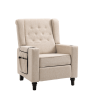 Arm Pushing Recliner Chair, Modern Button Tufted Wingback Push Back Recliner Chair, Living Room Chair Fabric Pushback Manual Single Reclining Sofa Hom