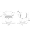 Manhattan Comfort Voyager Smokey Blue and Brushed Metal Woven Swivel Adjustable Accent Chair