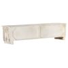 TV Cabinet White 55.1"x11.8"x13.8" Solid Mango Wood