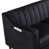 Modern Upholstered Tufted Accent Chair, Velvet Fabric Single Sofa Side Chair, Comfy Barrel Club Living Room Armchair with Solid Wood Legs for Bedroom