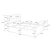 86.4" L X 59.6" W X 44"H Metal Bed Frame Queen Size Standerd Bed Frame - WHITE