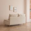 Modern Armless Loveseat Couch;  Armless Settee Bench;  Beige Cotton Linen-59.8''