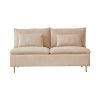 Modern Armless Loveseat Couch;  Armless Settee Bench;  Beige Cotton Linen-59.8''