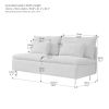 Modern Armless Loveseat Couch;  Armless Settee Bench;  Beige Cotton Linen-59.8''