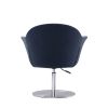 Manhattan Comfort Voyager Smokey Blue and Brushed Metal Woven Swivel Adjustable Accent Chair