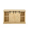 Farmhouse Sliding Barn Door TV Stand for TV up to 65 Inch Flat Screen Media Console Table Storage Cabinet Wood Entertainment Center Sturdy Ranch Rusti