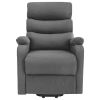Power Lift Massage Recliner Light Grey Fabric