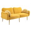 COOLMORE Couches for Living Room 65 inch, Mid Century Modern Velvet Love Seats Sofa with 2 Bolster Pillows, Loveseat Armrest for Bedroom, Apartment, H