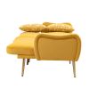 COOLMORE Couches for Living Room 65 inch, Mid Century Modern Velvet Love Seats Sofa with 2 Bolster Pillows, Loveseat Armrest for Bedroom, Apartment, H