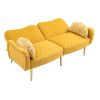 COOLMORE Couches for Living Room 65 inch, Mid Century Modern Velvet Love Seats Sofa with 2 Bolster Pillows, Loveseat Armrest for Bedroom, Apartment, H