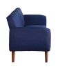 ACME Bernstein Adjustable Sofa, Blue Linen & Walnut Finish 57190