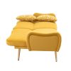 COOLMORE Couches for Living Room 65 inch, Mid Century Modern Velvet Love Seats Sofa with 2 Bolster Pillows, Loveseat Armrest for Bedroom, Apartment, H