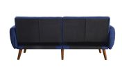 ACME Bernstein Adjustable Sofa, Blue Linen & Walnut Finish 57190