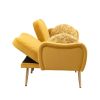COOLMORE Couches for Living Room 65 inch, Mid Century Modern Velvet Love Seats Sofa with 2 Bolster Pillows, Loveseat Armrest for Bedroom, Apartment, H
