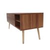 COFFEEtable quick assemble computer tablewith wood grain colorAccentFurnitureHomeDecor,Open Storage Shelf,StorageCoffeeTable with HiddenCompartment an