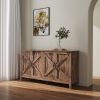 Cabinet with 4 Doors and 4 open shelgves; Freestanding Sideboard Storage Cabinet Entryway Floor Cabinet for Living Room Office Bedroom