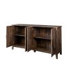 Cabinet with 4 Doors and 4 open shelgves; Freestanding Sideboard Storage Cabinet Entryway Floor Cabinet for Living Room Office Bedroom
