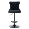 A&A Furniture,Swivel Velvet Barstools Adjusatble Seat Height from 25-33 Inch, Modern Upholstered Bar Stools with Backs Comfortable Tufted for Home Pub