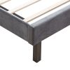 Upholstered Bed with Wings Design - Strong Wood Slat Support - Easy Assembly - Dark Gray Velvet;  Queen;  platform bed