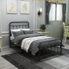 Metal Platform Bed Frame with Headboard No Box Spring Needed Twin BLACK