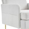 Teddy Velvet Gold Feet Indoor Leisure Chair Off-White