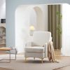 Teddy Velvet Gold Feet Indoor Leisure Chair Off-White