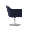 Manhattan Comfort Voyager Smokey Blue and Brushed Metal Woven Swivel Adjustable Accent Chair