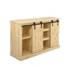 Farmhouse Sliding Barn Door TV Stand for TV up to 65 Inch Flat Screen Media Console Table Storage Cabinet Wood Entertainment Center Sturdy Ranch Rusti