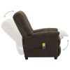 Massage Recliner Brown Fabric