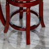 30" Bar Stool, Cherry Finish, Bone Leather Seat