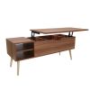 COFFEEtable quick assemble computer tablewith wood grain colorAccentFurnitureHomeDecor,Open Storage Shelf,StorageCoffeeTable with HiddenCompartment an