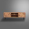 TV Cabinet Herringbone 2 DOOR BACK MDF METAL LEG KD