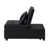 Folding Ottoman Sofa Bed BLACK