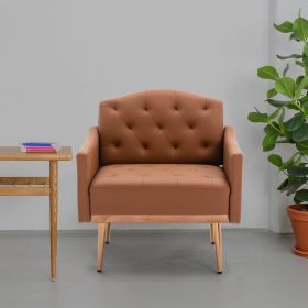 Accent Chair ; leisure single sofa with Rose Golden feet