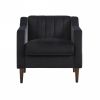Modern Upholstered Tufted Accent Chair, Velvet Fabric Single Sofa Side Chair, Comfy Barrel Club Living Room Armchair with Solid Wood Legs for Bedroom