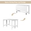 TOPMAX Farmhouse Wood Extendable Dining Table with Drop Leaf for Small Places, White
