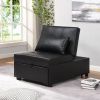 Folding Ottoman Sofa Bed BLACK