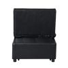 Folding Ottoman Sofa Bed BLACK